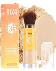 Mineral Powder Sunscreen Setting Makeup - SPF 35 Brush On Sunscreen for Face & Scalp & Hair, Natural Matte Loose Finishing Powder, Oil Control Lightweight Breathable (#03 Light)