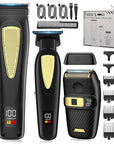 Zeuti Hair Clippers,Mens Beard Trimmer,Electric Razor for Men,Professional Hair Cutting Kit & Zero Gap T-Blade Trimmer & 7500 RPM Foil Shaver with LCD Display,Mens Gift