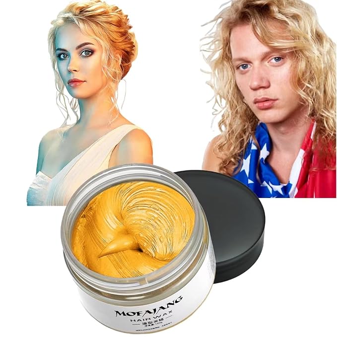 Gold Temporary Hair Wax Color Spray - Hair Dye Blonde Spray for Halloween Cosplay, Party (4.23 oz)
