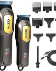 Hair Clippers for Men Professional - 7500RPM Cordless Clippers and Trimmers Set with Long Battery Life - USB-C Rechargeable Electric Hair Cutting Kit for at-Home Use (Silver)