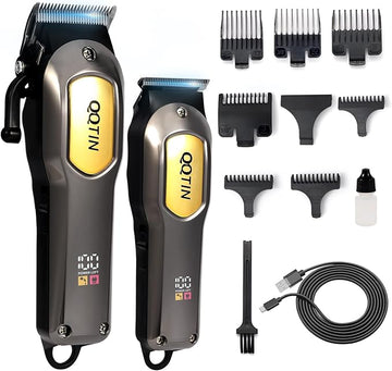 Hair Clippers for Men Professional - 7500RPM Cordless Clippers and Trimmers Set with Long Battery Life - USB-C Rechargeable Electric Hair Cutting Kit for at-Home Use (Silver)