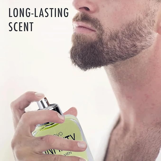 NovoGlow Novo Infinity for Men- 3.4 Fluid Ounce Eau De Parfum Spray for Men - Refreshing Citrusy & Floral Top Notes Smell Fresh All Day Long Lovely Gift Occasions