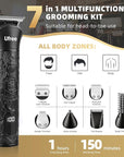 Ufree Beard Trimmer for Men, Electric Razor Shavers, Cordless Hair Clippers, 7 in 1 Beard Grooming Kit for Mustache, Body, Nose and Facial, Gifts for Men