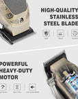 Professional Hair Clipper for Men - Cordless Clippers and Trimmers Set, Heavy-Duty Motor Hair Cutting Kits with LED Display, 7000RPM High-Power Motor, USB Charging, Gifts for Men, Bronze