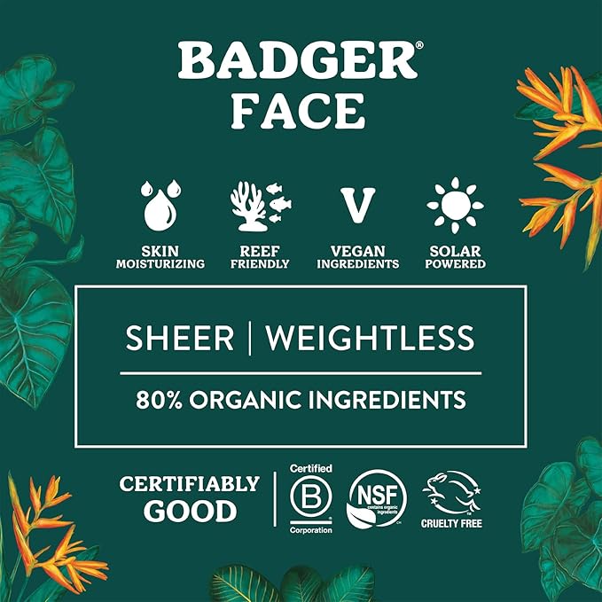 Badger SPF 30 Mineral Daily Face Sunscreen and SPF 35 Mineral Sunscreen Face Stick