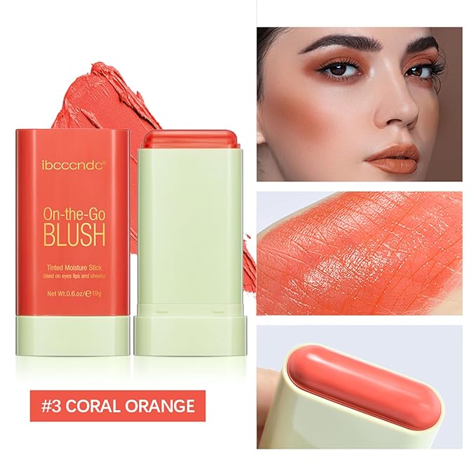 MEICOLY Multi Use Makeup Blush Stick,On-the-Go 2-in-1 Lip