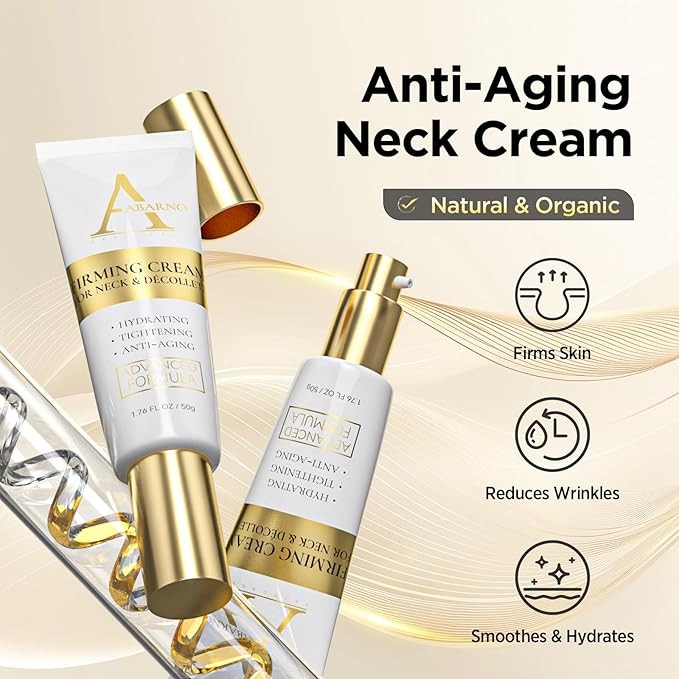 Neck Cream - Retinol & Collagen Neck Firming Cream for Wrinkles, Moisturizing and Anti-Aging, Perfect for Neck & Décolleté Skin Care - 1.7 fl.oz