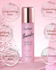 UCANBE Shimmer Dewy Setting Spray – Glowing + Makeup Setting Spray 2 in 1 Lightweight Formula for a Radiant Glow,Long-Lasting Face Mist for Face Body, 4 Fl Oz #Bubblegum
