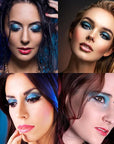 9-Color Glitter Matte Eyeshadow Palette, Silver Grey, Light Blue, Highly Pigmented Waterproof Corpse Bride Makeup for Blue Eyes