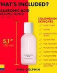 Hyaluronic Acid Hydrating Facial Toner | Hydrating Toner for Face | Vitamin C Collagen Boost | Witch Hazel | Vegan & Gluten Free | All Skin Types | Face Toner | Colombian Skin Care | 4oz