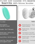 2 Pack Silicone Body Scrubber for Shower, Soft & Gentle Loofah Alternative for Sensitive Skin, Quick-Drying & Hygienic Body Wash Scrubber Brush for Women, Men & Kids (Blue & Green)