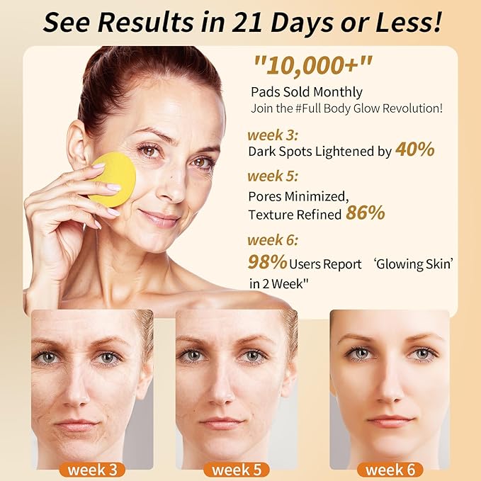 Turmeric Kojic Acid Cleansing Pads, Turmeric Face Scrub Pads Enriched with Kojic Acid and Turmeric, for Travel and Daily Use - 60PCS