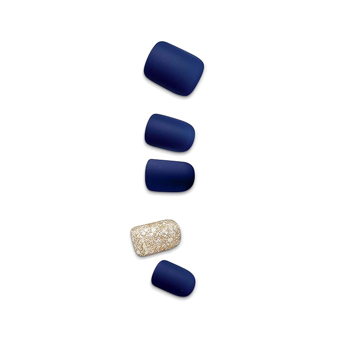 imPRESS Design, Press On Nails, Wannabe Star, Blue, Short, Size, Squoval, Shape, Includes 30 Nails, Prep Pad, Instructions Sheet, 1 Manicure Stick, 1 Mini File