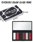 Red Eyeshadow Palette with Mirror Sliver Red Black Tones Matte Shimmer 6 Colors Mini Eye Shadow Pallet Travel Size Highly Pigmented for Joker Vampire Clown Goth Halloween Christmas Makeup