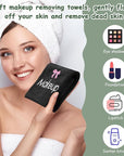 Shimeyao 20 Pack Makeup Towels Black Makeup Washcloths for Face Pink Bow Soft Microfiber Remover Cloth 13x13 Inch Quick Dry Face Towels for Cleansing Hand