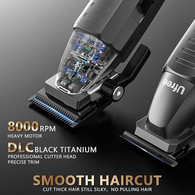 Ufree Professional Hair Clippers for Men, Clippers and Trimmers Set, Barber Clippers, Electric Beard Trimmer with Barber Bag, Gifts for Men