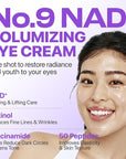 numbuzin No.9 NAD+ Retinol Eye Cream, Depuffing & Firming Eye Serum for Dark Circles, Wrinkles & Fine Lines, Peptides & Niacinamide for Glow & Undereye Radiance, Stocking Stuffers 0.33 fl oz