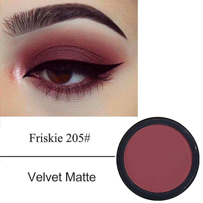 Erinde Single Dark Purple Red Matte Eyeshadow Palette, High Pigment, Long Lasting, Intense Color, Neutral Nudes Naked Matte Pressed Powder Eye Shadow Palette