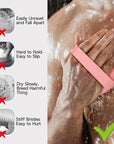 Silicone Body Scrubber 2 Counts, Exfoliating Body Wash Scrubbers Exfoliator, Shower Body Brush for Effective Showering Exfoliation and Gentle Massage (Black+Pink)
