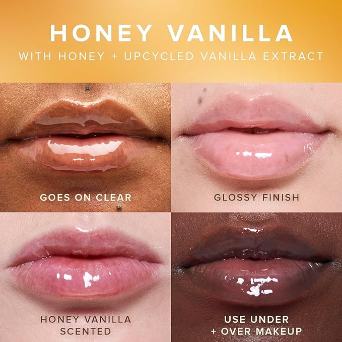 Farmacy Peptide Lip Smoothie - Hydrating Lip Balm with Vitamin C to Visibly Plump & Smooth Lines - Nourishing Treatment with a High-Gloss Finish - Honey Vanilla (10g)