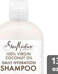 SheaMoisture Virgin Coconut Shampoo, Daily Hydration – Color-Safe Formula with Organic Shea Butter for All Types, Curly Hair Care, 13 Oz