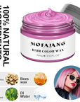 Temporary Hair Color Wax 4.23 oz-Instant Hairstyle Cream Hair Pomades Hairstyle Wax for Party Cosplay Easy Cleaning (1, Pink)