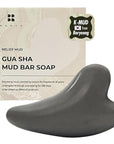 BRMUD Relief Mud Gua Sha Mud Bar Soap - Mud Mask Massager Cleansing Bar for Face and Body - V Line Lifting, Sebum Cleansing, Moisturizing - Shea Butter, Panthenol, Jojoba Seed Oil, 2.99 oz.