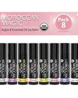 Moroccan Magic Organic Lip Balm Variety Pack Gift Set | Natural Argan and Essential Oils | Smooth | Non-Toxic Cruelty Free | 8 Pack