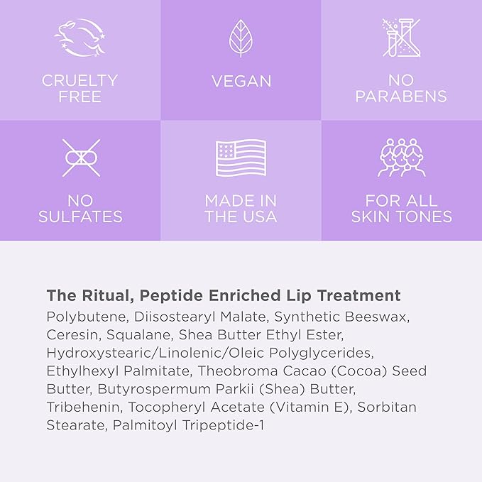 Côte Beauty’s The Ritual Lip Moisturizer for Women with Peptides, Shea Butter & Cocoa Butter for Soft & Supple Lips, Softens, and Soothes, Vegan & Cruelty-Free, 0.33 Fl Oz