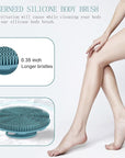 INNERNEED Food-Grade Soft Silicone Body Scrubber Shower Brush Handheld Cleansing Skin Brush, Gentle Exfoliating and Lather Well (Dark Green+Pink)
