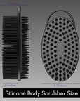 Avilana Silicone Body Scrubber – Gentle Shower Brush & Loofah Alternative- Food Grade & Lab Tested – Fast-Drying, Hygienic, BPA-Free Silicone Body Gentle Exfoliator (Black, Scalp)