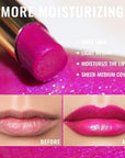 Oulac Moisture Pink Purple Lipstick - 2 in 1 Shimmer Lipstick & Lip Balm, Juicy & Glossy Finish, Long Lasting Hydrating, Smooth for Dry, Cracked and Chapped Lips, Vegan 2.2g/0.07oz (S02)