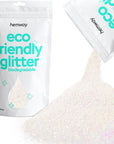 Hemway Eco Friendly Biodegradable Glitter 100g / 3.5oz Bio Cosmetic Safe Sparkle Vegan For Face, Eyeshadow, Body, Hair, Nail And Festival - Ultrafine (1/128" 0.008" 0.2mm) - Mother of Pearl Iridescent
