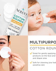 Organic Cotton Rounds Compatible with Makeup Products, Eye Makeup Remover Pads and Baby Wipes, Small, 300 Count - Noleo