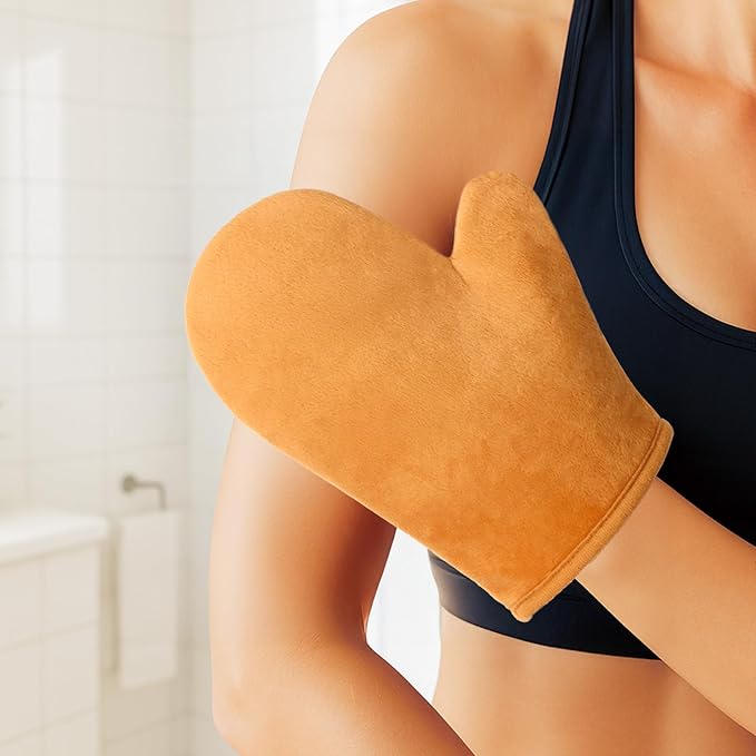 4 in 1 Self Tanning Mitts Self Tanner Mitt Applicator Kit,Self Tanning Mitt Applicator Kit With Self Tanning Glove,Back Tanning Applicator, Mini Tan Mit, Exfoliating Mitt