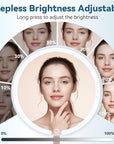 Makeup Mirror with Lights, 4K Ultra-Clear Reflection, Long-Press Adjustable Brightness, 3 Glow Settings, Flexible Multi-Angle Design–Perfect for Makeup and Skincare (White)