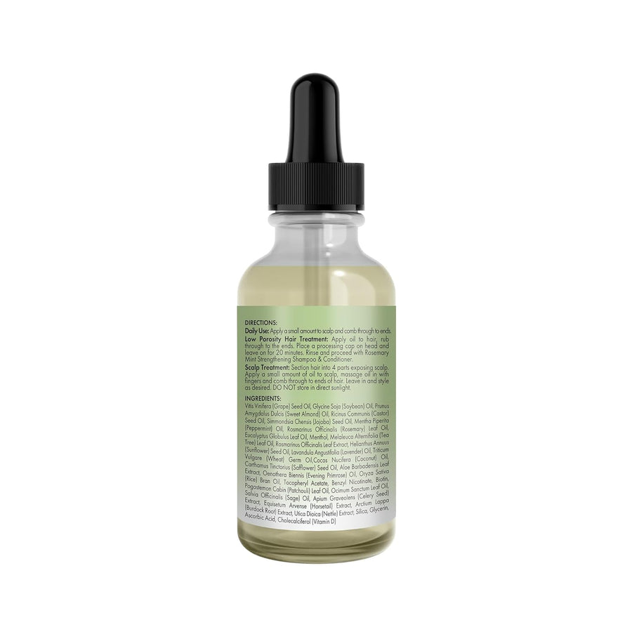 Mielle Organics Rosemary & Mint Light Hair Oil, Split Ends & Dry Scalp Treatment - Infused with Biotin & Essential Oils for Strengthening, Soothing, Moisturizing & Encouraging Longer Hair (2 Oz)