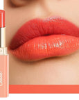 Oulac Moisturizing Shine Orange Red Lipstick for Women - 2 in 1 Orange Red Glossy Tinted Lip Balm, Hydrating Winter Lipstick for Dry Lips,Shine Juicy Finish Vegan 2.2g/0.07oz (12)