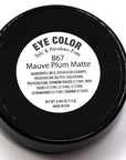 Mauve Plum Matte Satin Velvet Pink Rose Purple Red Opaque Pressed Powder Single Vegan Eyeshadow; Talc, Paraben & Cruelty Free