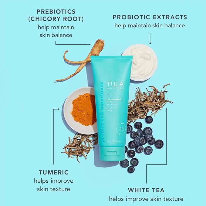 TULA Skin Care The Cult Classic Purifying Face Cleanser (Travel-Size) | Gentle and Effective Face Wash, Makeup Remover, Nourishing and Hydrating | 1.67 oz.