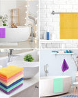 UJFQBH 6 Pieces African Net Sponge Long Bath Sponge Exfoliating Shower Body Scrubber for Daily Use, Terrific for Smoother Skin - Back Scrubber for a Refreshing Experience (Purple - Orange)