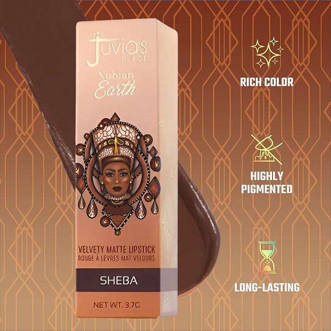 Juvia's Place Nubian Earth Matte Lipstick Sheeba - Hydrating Long-lasting Lipstick, Richly Pigmented Lip Makeup, Creamy with Matte Finish Beauty & Lip Care Product