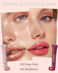 Tinted Lip Balm-2Pcs Rose-Gray Raspberry Peptide Hydrating Lip