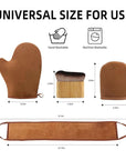 FUNAN Self Tanning Applicator Kit with Tanning Glove for Self Tan Mitt, Back Lotion Applicator, Mini Mitt and Ultra Soft Self Tanner Brush Bamboo Kabuki Brush, Brown