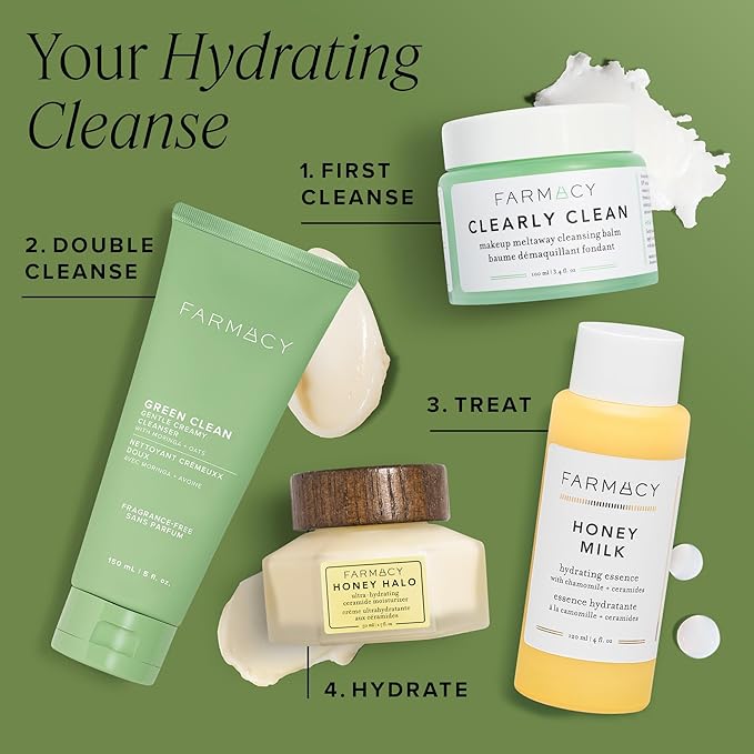 Farmacy Gentle Creamy Face Cleanser - Hydrating Facial Cleanser to Nourish + Help Remove Makeup + Impurities - Enriched with Aloe + Moringa Oil to Soothe, Purify + Refresh Skin (5 fl oz)