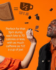 AWAKE - Caffeinated Chocolate Bites - Peanut Butter Dark Chocolate (No Sugar Added), 50 Bites - 50mg Caffeine - Energy Bites - Coffee Alternative - Fairtrade, Gluten Free, Non GMO - 0.48oz
