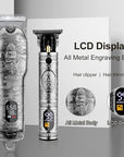 Soonsell Hair Clippers for Men T-Blade Trimmer Set,Barber Clippers,Clippers for Hair Cutting,Hair Cutting Kit,Cordless Clippers,Blade Close Cutting Beard Trimmer,LCD Display(Silver