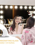 Vanity Mirror with Lights, 32 x 24 Tabletop Hollyhood Makeup Mirror, Hollywood Lighted Mirror with 18 Dimmable LED Bulbs,3 Colors Modes,Touch Control,Metal Frame,