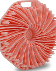 Silicone Body Scrubber, Exfoliating Shower Scrubber, Non-Slip Handle for Easy Cleaning, Travel Friendly (Pink)