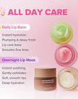 Klavuu Lip Mask Set (2PCS) – Overnight Deep Hydrating Korean Lip Balm Treatment for Very Dry, Chapped Lips | Lip Lightening & Plumping with Instant Hydration | Gentle Exfoliating (Berry & Vanilla)